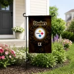 Pittsburgh Steelers Garden Flag Custom Laurel Wreath Gold Best Selling