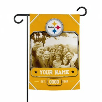 Pittsburgh Steelers Garden Flag - Custom Photo Frame Gold