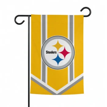 Pittsburgh Steelers Garden Flag Customized Chevron Stripes Gold Best Selling