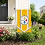 Pittsburgh Steelers Garden Flag Customized Chevron Stripes Gold Best Selling
