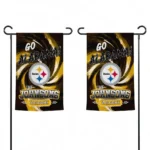 Pittsburgh Steelers Garden Flag Personalized Swirl Vortex Gold Best Selling
