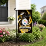 Pittsburgh Steelers Garden Flag Personalized Swirl Vortex Gold Best Selling
