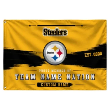 Pittsburgh Steelers House Flag Customized Brushed Streaks Gold Best Selling