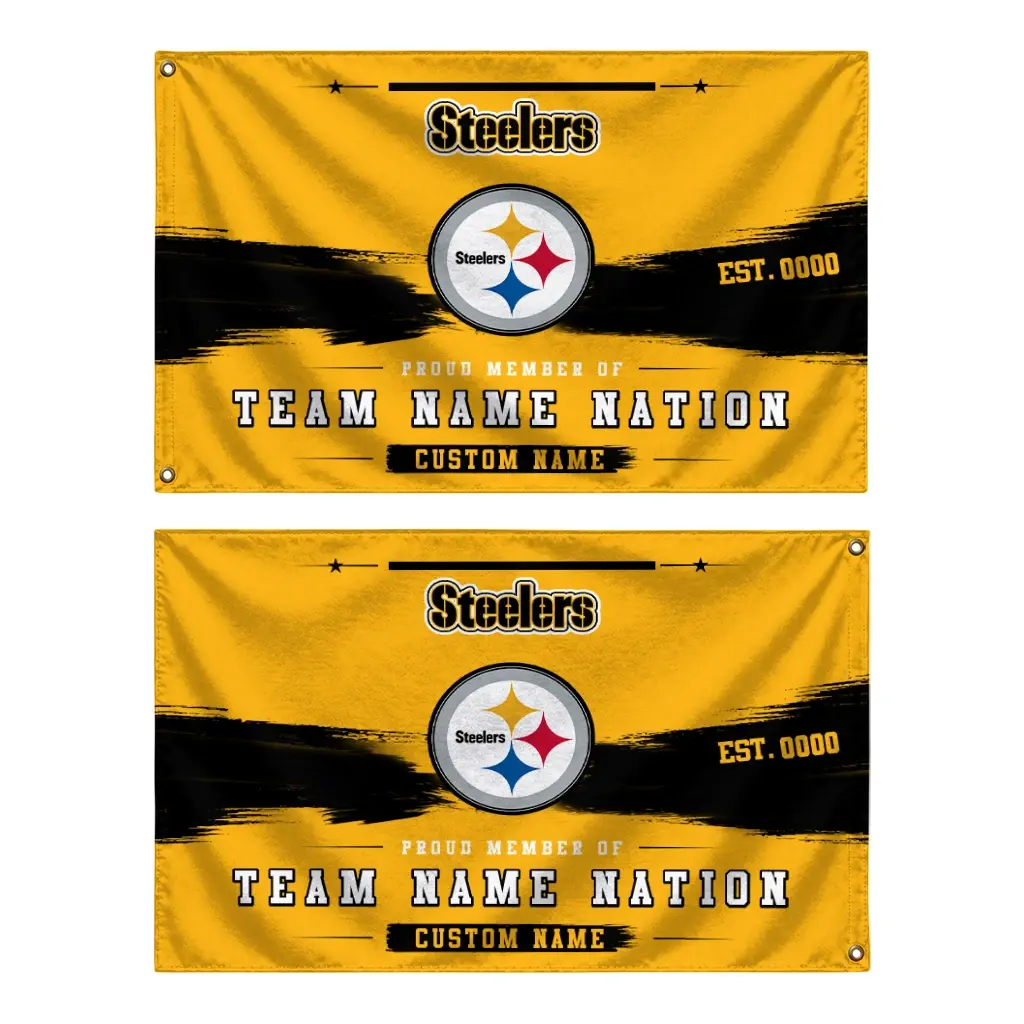 Pittsburgh Steelers House Flag Customized Brushed Streaks Gold Fashion Forward Pittsburgh Steelers House Flag Customized Brushed Streaks Gold Fashion Forward