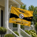 Pittsburgh Steelers House Flag Customized Brushed Streaks Gold Best Selling