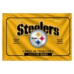 Pittsburgh Steelers House Flag Customized Ornate Border Gold Best Selling