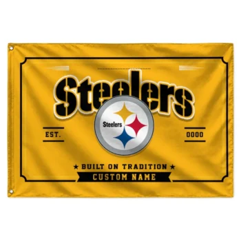 Pittsburgh Steelers House Flag Customized Ornate Border Gold Best Selling