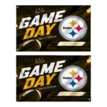 Pittsburgh Steelers House Flag Personalized Action Streaks Gold Best Selling