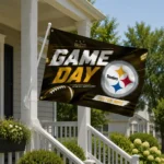Pittsburgh Steelers House Flag Personalized Action Streaks Gold Best Selling