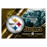 Pittsburgh Steelers House Flag Personalized Diagonal Stripes Gold Best Selling