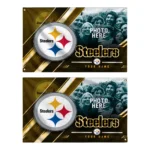 Pittsburgh Steelers House Flag Personalized Diagonal Stripes Gold Best Selling