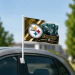 Pittsburgh Steelers House Flag Personalized Diagonal Stripes Gold Best Selling