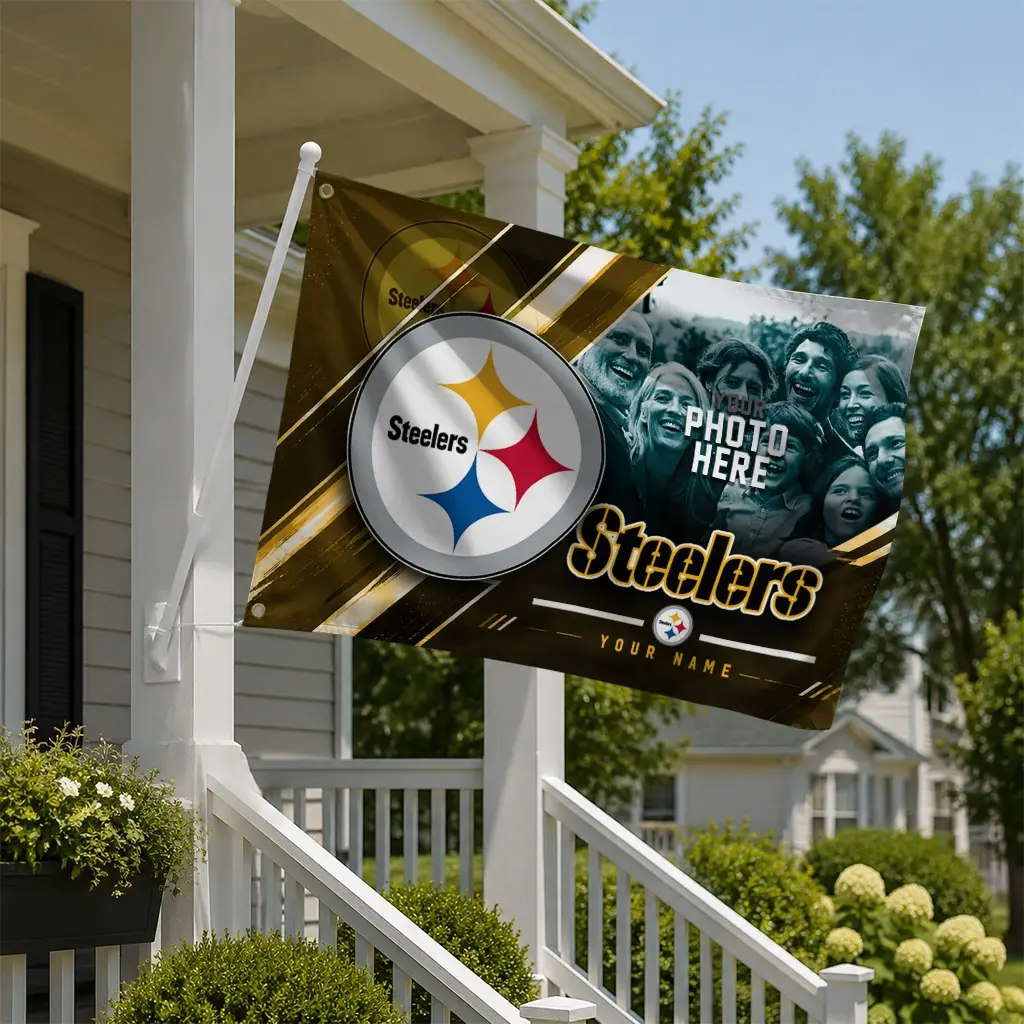 Pittsburgh Steelers House Flag Personalized Diagonal Stripes Gold New Arrival Pittsburgh Steelers House Flag Personalized Diagonal Stripes Gold New Arrival
