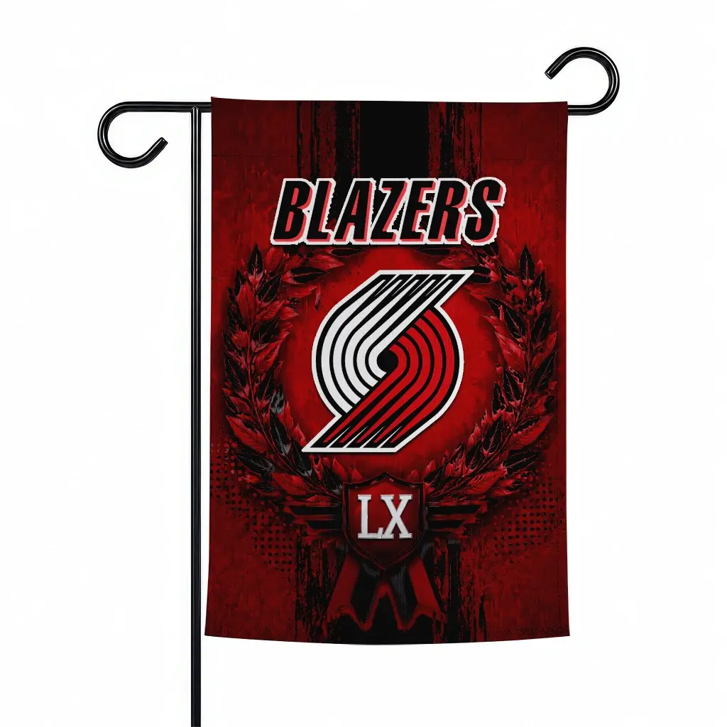 Portland Trail Blazers Garden Flag Custom Laurel Wreath Red Best Selling Portland Trail Blazers Garden Flag Custom Laurel Wreath Red Best Selling