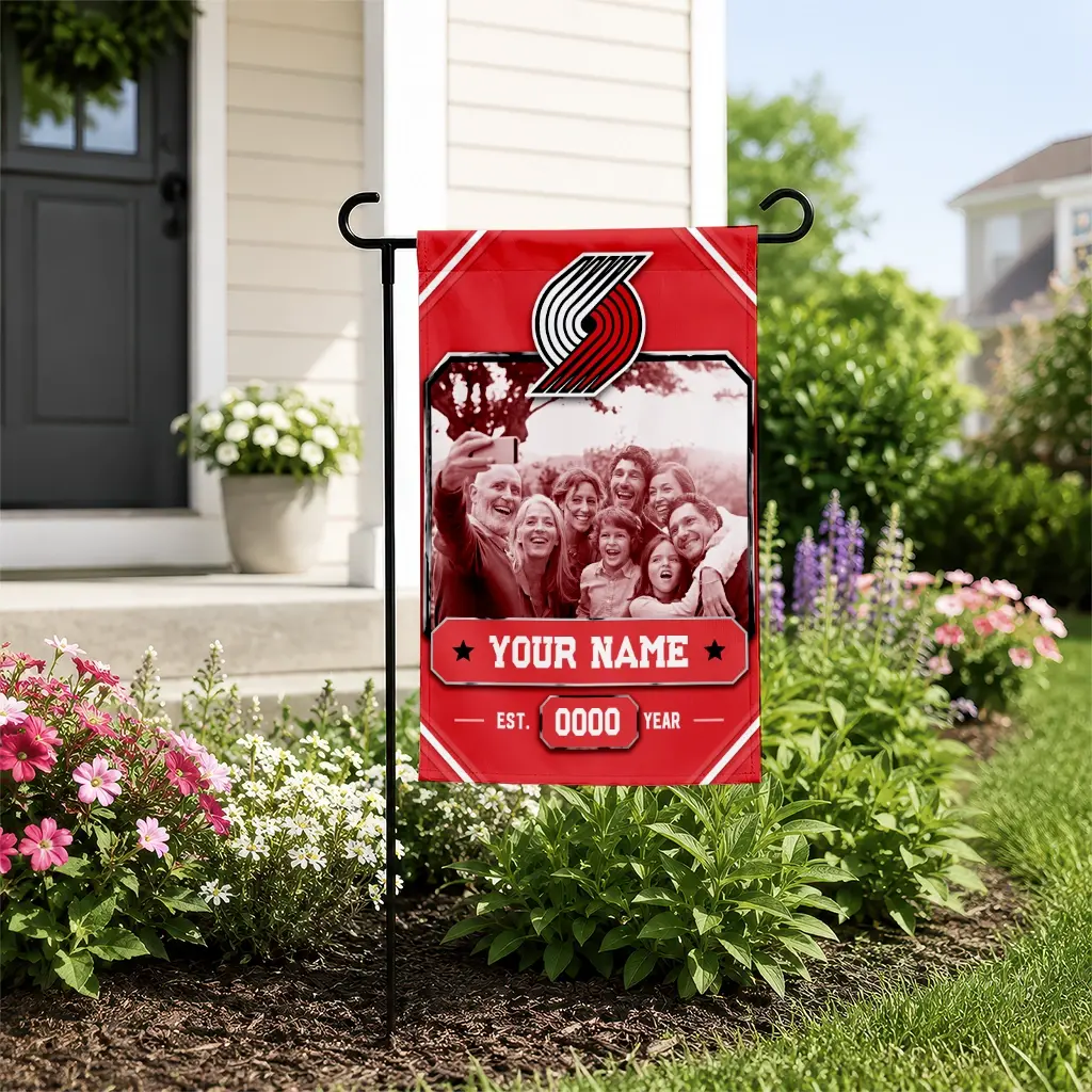 Portland Trail Blazers Garden Flag Custom Photo Frame Red New Arrival Portland Trail Blazers Garden Flag Custom Photo Frame Red New Arrival