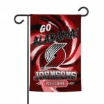 Portland Trail Blazers Garden Flag Personalized Swirl Vortex Red Best Selling