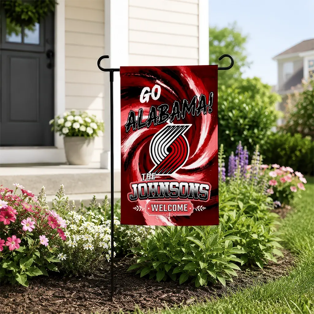 Portland Trail Blazers Garden Flag Personalized Swirl Vortex Red New Arrival Portland Trail Blazers Garden Flag Personalized Swirl Vortex Red New Arrival