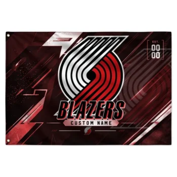 Portland Trail Blazers House Flag Custom Speed Slashes Red Best Selling
