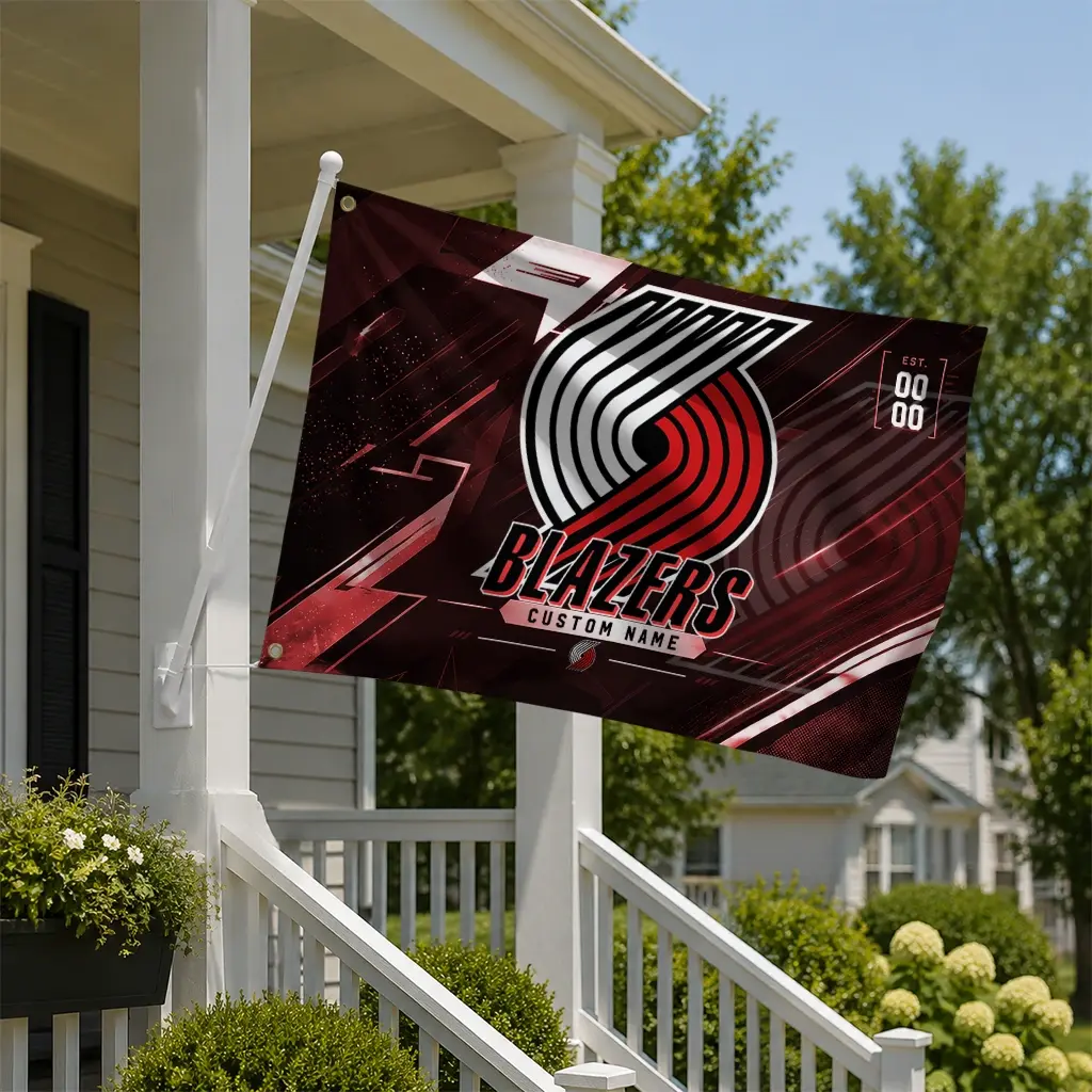 Portland Trail Blazers House Flag Custom Speed Slashes Red New Arrival Portland Trail Blazers House Flag Custom Speed Slashes Red New Arrival