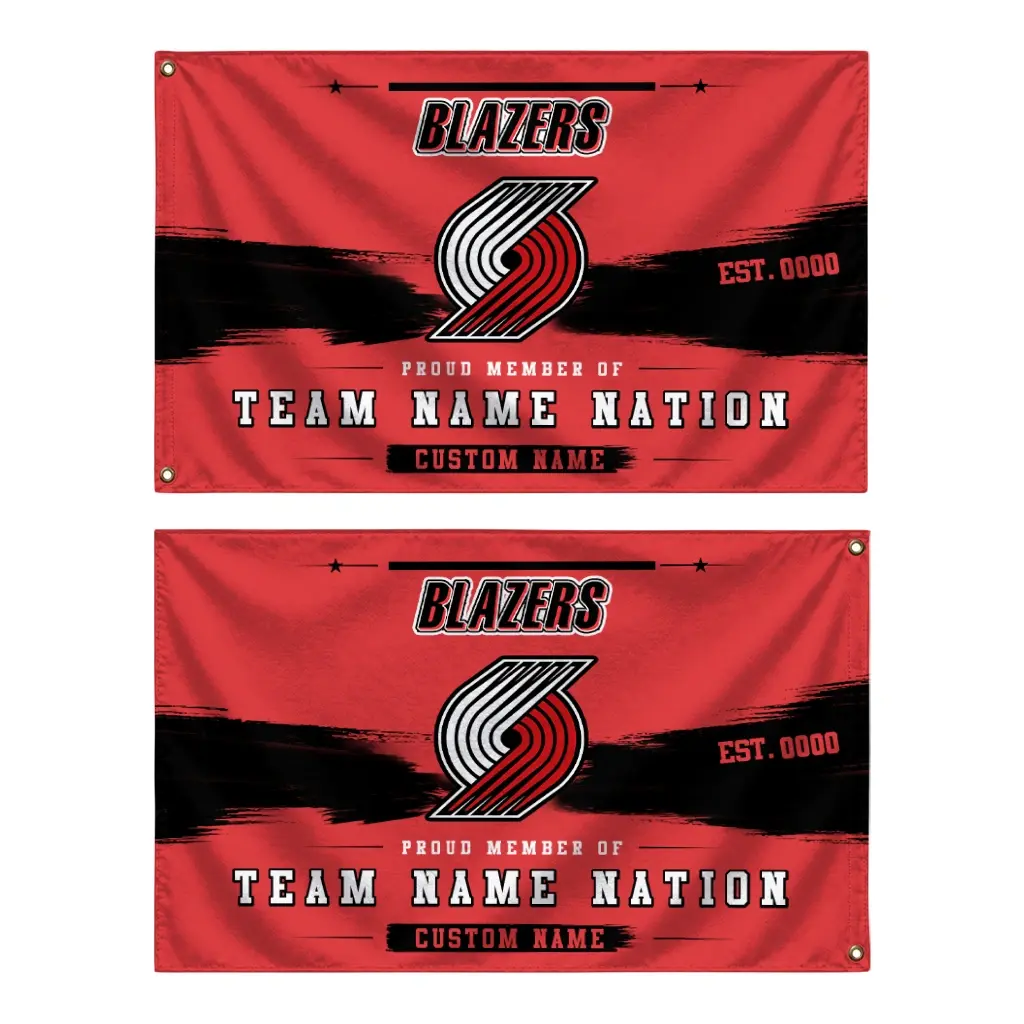 Portland Trail Blazers House Flag Customized Brushed Streaks Red Fashion Forward Portland Trail Blazers House Flag Customized Brushed Streaks Red Fashion Forward