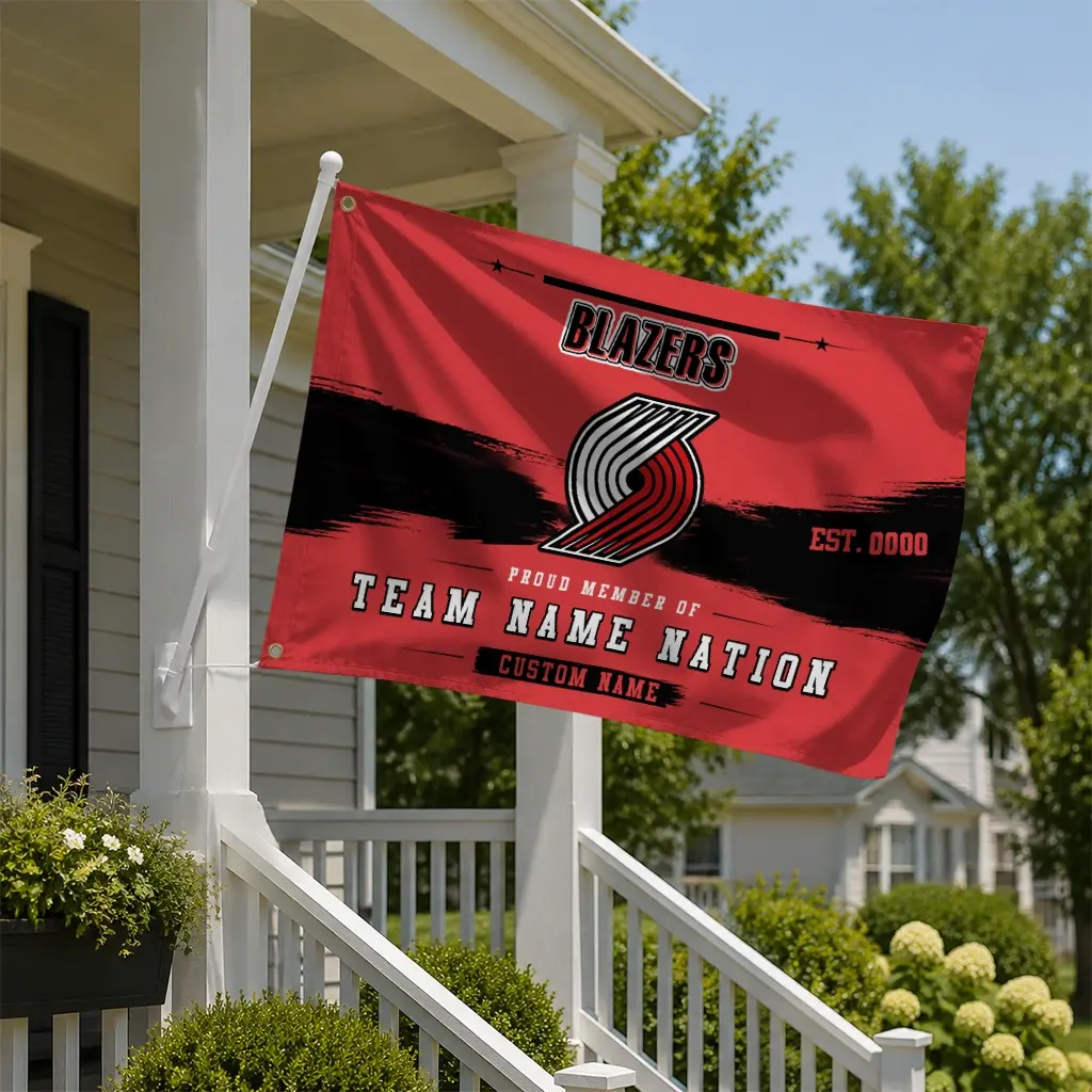 Portland Trail Blazers House Flag Customized Brushed Streaks Red New Arrival Portland Trail Blazers House Flag Customized Brushed Streaks Red New Arrival