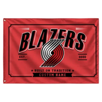 Portland Trail Blazers House Flag Customized Ornate Border Red Best Selling