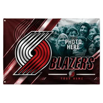 Portland Trail Blazers House Flag Personalized Diagonal Stripes Red Best Selling