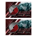 Portland Trail Blazers House Flag Personalized Diagonal Stripes Red Best Selling