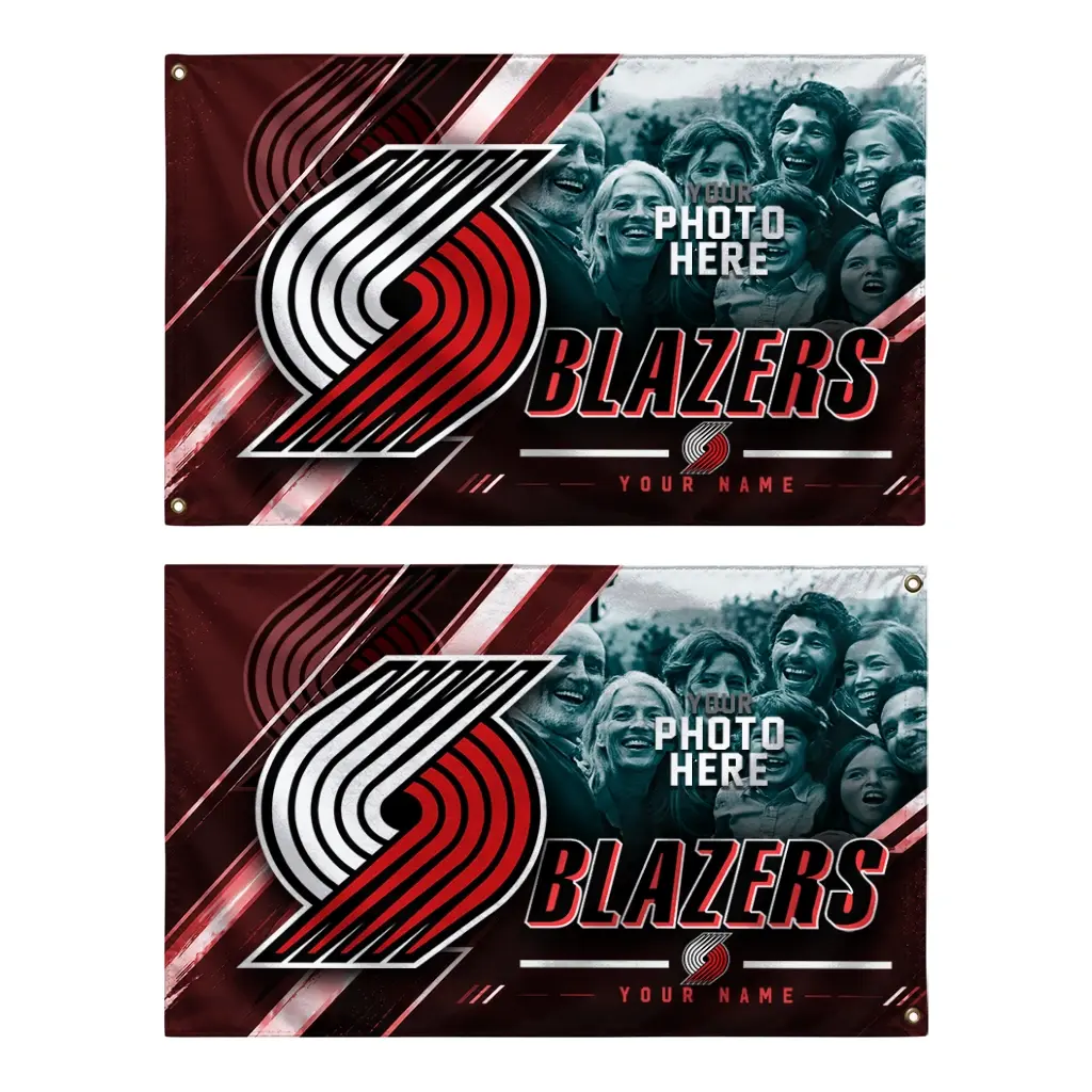Portland Trail Blazers House Flag Personalized Diagonal Stripes Red Fashion Forward Portland Trail Blazers House Flag Personalized Diagonal Stripes Red Fashion Forward