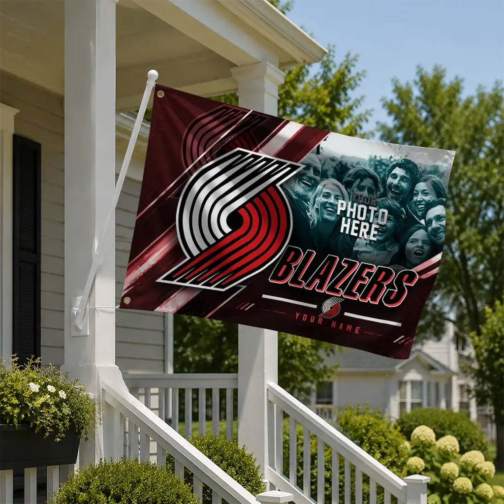 Portland Trail Blazers House Flag Personalized Diagonal Stripes Red New Arrival Portland Trail Blazers House Flag Personalized Diagonal Stripes Red New Arrival