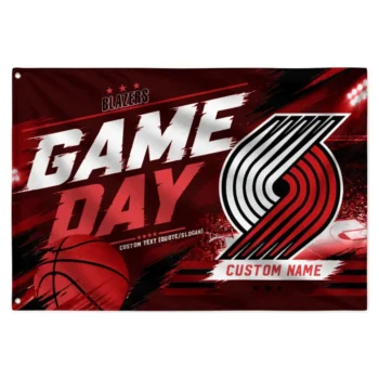 Portland Trail Blazers House Flag Personalized Energy Brushstrokes Red Best Selling
