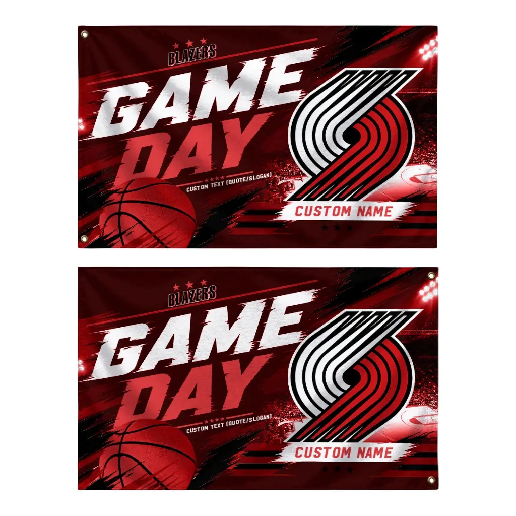 Portland Trail Blazers House Flag Personalized Energy Brushstrokes Red Fashion Forward Portland Trail Blazers House Flag Personalized Energy Brushstrokes Red Fashion Forward