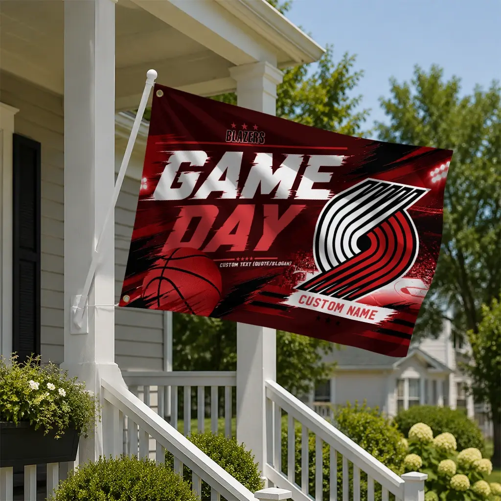 Portland Trail Blazers House Flag Personalized Energy Brushstrokes Red New Arrival Portland Trail Blazers House Flag Personalized Energy Brushstrokes Red New Arrival