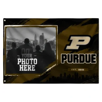 Purdue Boilermakers House Flag Custom Framed Photo Gold Black Best Selling