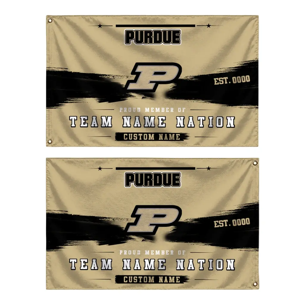 Purdue Boilermakers House Flag Customized Brushed Streaks Gold Fashion Forward Purdue Boilermakers House Flag Customized Brushed Streaks Gold Fashion Forward