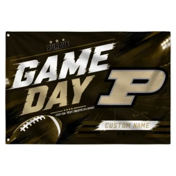 Purdue Boilermakers House Flag Personalized Action Streaks Gold Best Selling