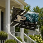 Purdue Boilermakers House Flag Personalized Diagonal Stripes Gold Best Selling