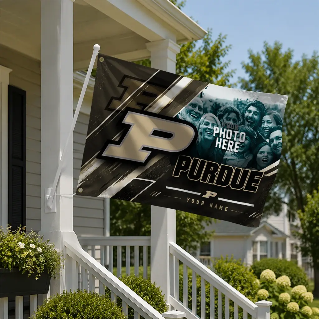 Purdue Boilermakers House Flag Personalized Diagonal Stripes Gold New Arrival Purdue Boilermakers House Flag Personalized Diagonal Stripes Gold New Arrival