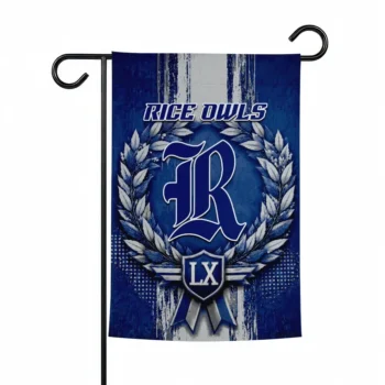 Rice Owls Garden Flag Custom Laurel Wreath Navy Blue Best Selling