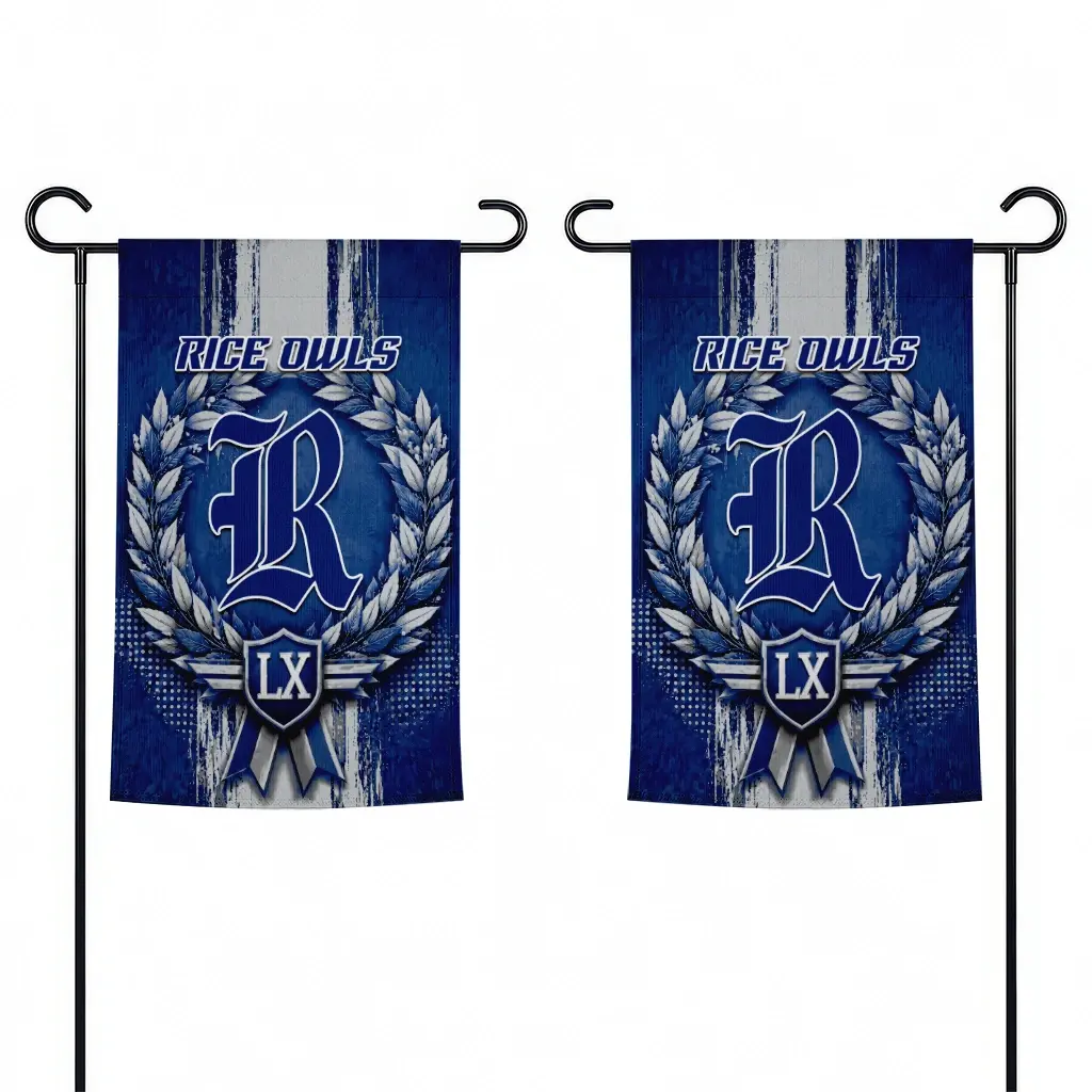 Rice Owls Garden Flag Custom Laurel Wreath Navy Blue Fashion Forward Rice Owls Garden Flag Custom Laurel Wreath Navy Blue Fashion Forward