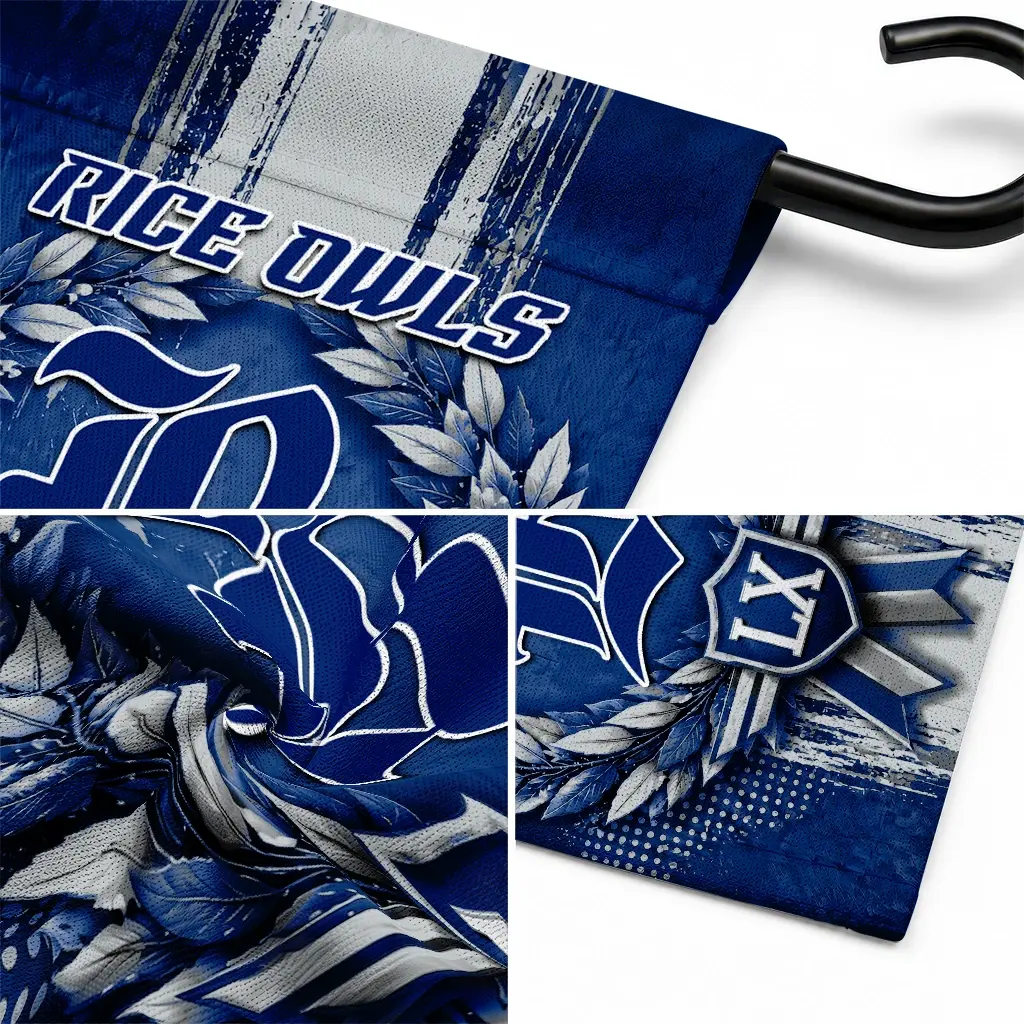 Rice Owls Garden Flag Custom Laurel Wreath Navy Blue Latest Model Rice Owls Garden Flag Custom Laurel Wreath Navy Blue Latest Model