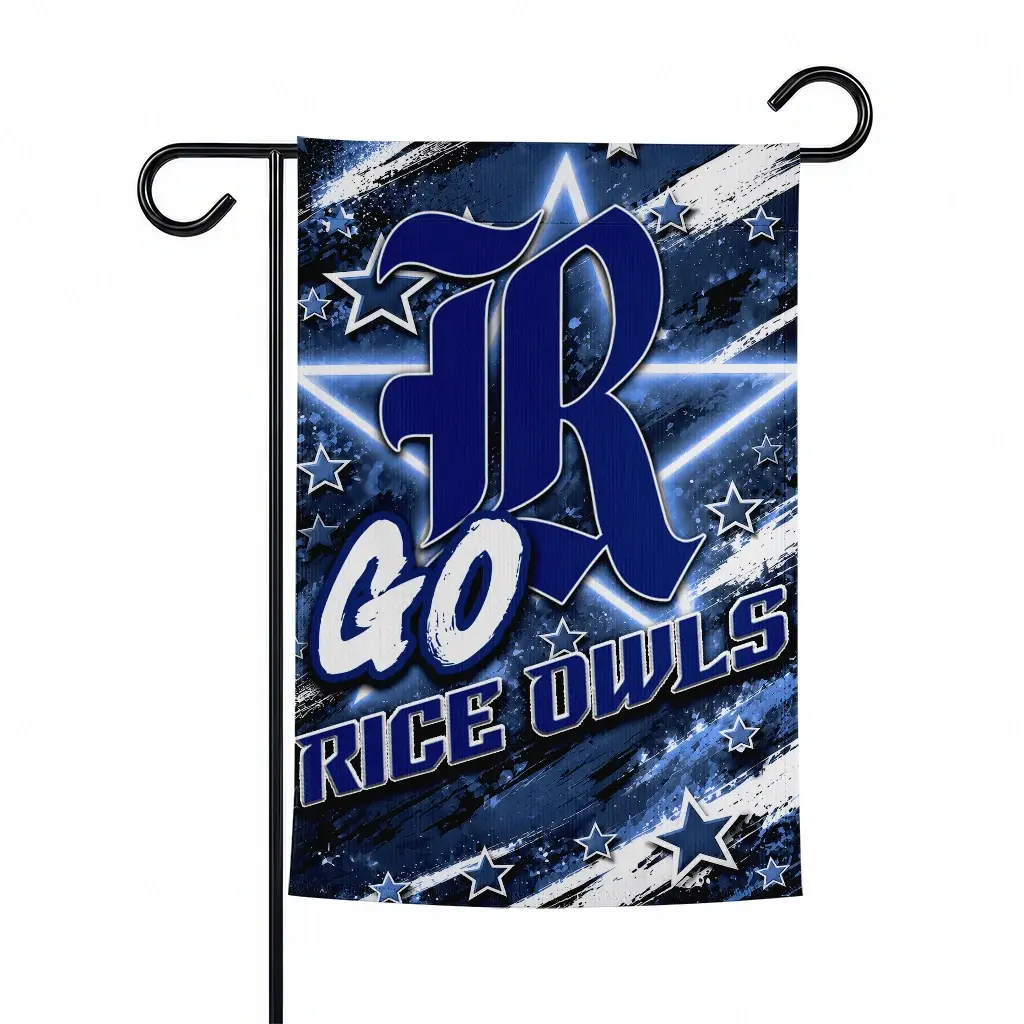 Rice Owls Garden Flag Personalized Glowing Star Navy Blue Best Selling Rice Owls Garden Flag Personalized Glowing Star Navy Blue Best Selling