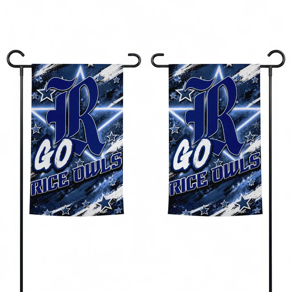 Rice Owls Garden Flag Personalized Glowing Star Navy Blue Fashion Forward Rice Owls Garden Flag Personalized Glowing Star Navy Blue Fashion Forward