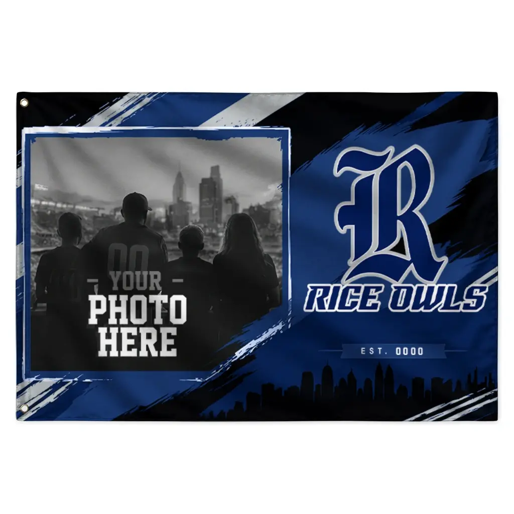 Rice Owls House Flag Custom Framed Photo Navy Blue Black Best Selling Rice Owls House Flag Custom Framed Photo Navy Blue Black Best Selling