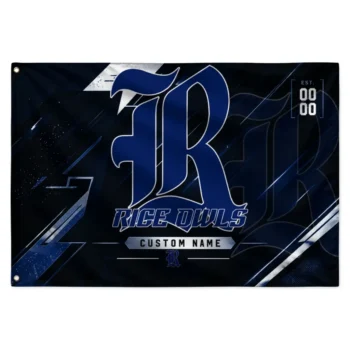Rice Owls House Flag Custom Speed Slashes Navy Blue Best Selling