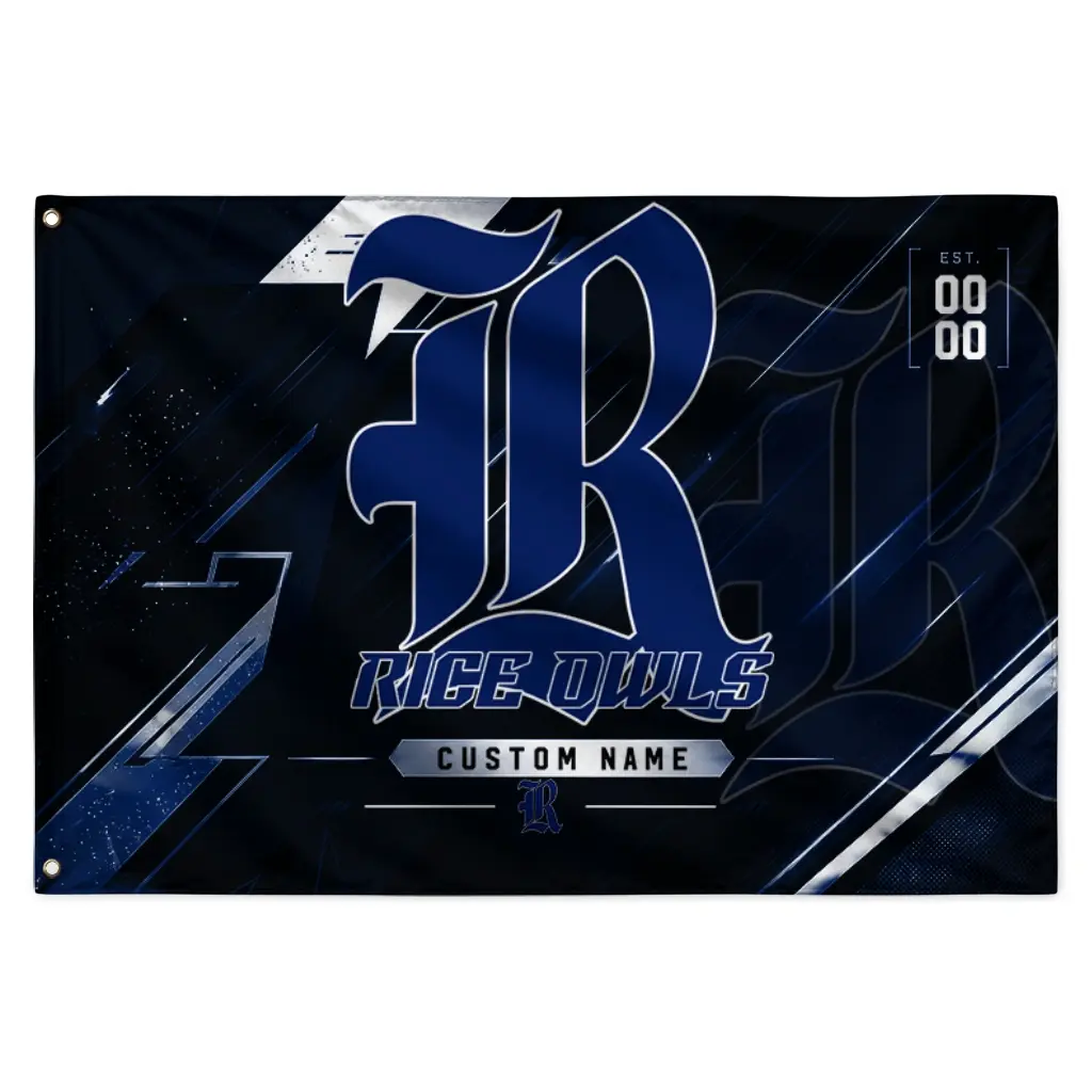 Rice Owls House Flag Custom Speed Slashes Navy Blue Best Selling Rice Owls House Flag Custom Speed Slashes Navy Blue Best Selling