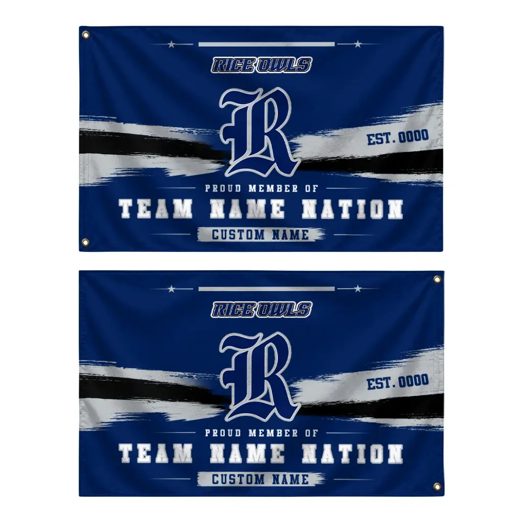 Rice Owls House Flag Customized Brushed Streaks Navy Blue Fashion Forward Rice Owls House Flag Customized Brushed Streaks Navy Blue Fashion Forward