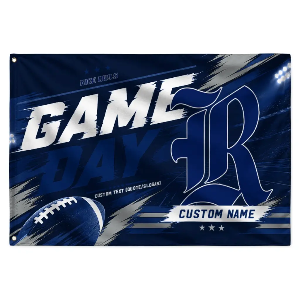Rice Owls House Flag Personalized Action Streaks Navy Blue Best Selling Rice Owls House Flag Personalized Action Streaks Navy Blue Best Selling