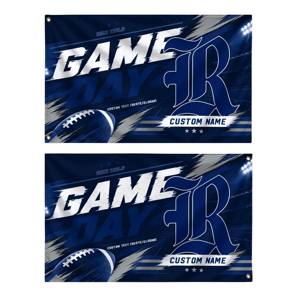 Rice Owls House Flag Personalized Action Streaks Navy Blue Fashion Forward Rice Owls House Flag Personalized Action Streaks Navy Blue Fashion Forward