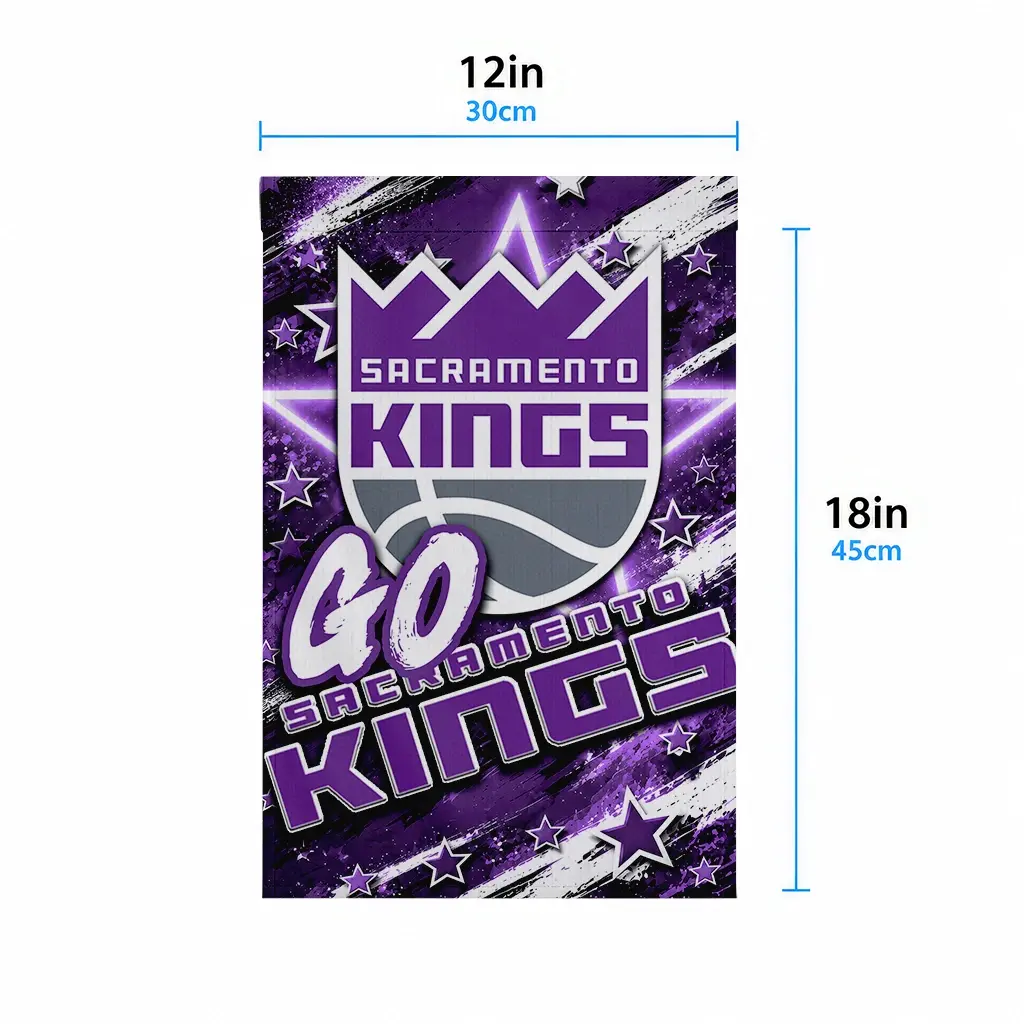 Sacramento Kings Garden Flag Custom Glowing Star Purple High Quality Sacramento Kings Garden Flag Custom Glowing Star Purple High Quality
